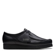  26155514 MENS CLARKS WALLABEE LOW - BLACK LEATHER