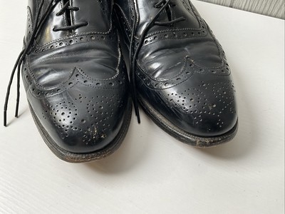 Johnston & Murphy Crown Aristocraft Black Shell Wingtip 