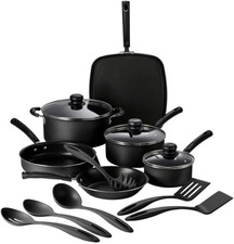 15-Piece Non Stick Cookware Set with Lids and...
