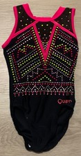 Quatro gymnastics leotard child small CS Aztec black pink orange yellow