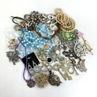 Fashion Costume Jewelry Lot 1.375lb Missing Stones Broken Vintage Craft Redesign