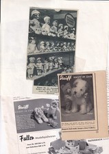 4 Werbeanzeigen Zeitschrift Puppen Steiff Schildkröt Käthe Kruse Teddy 1950er
