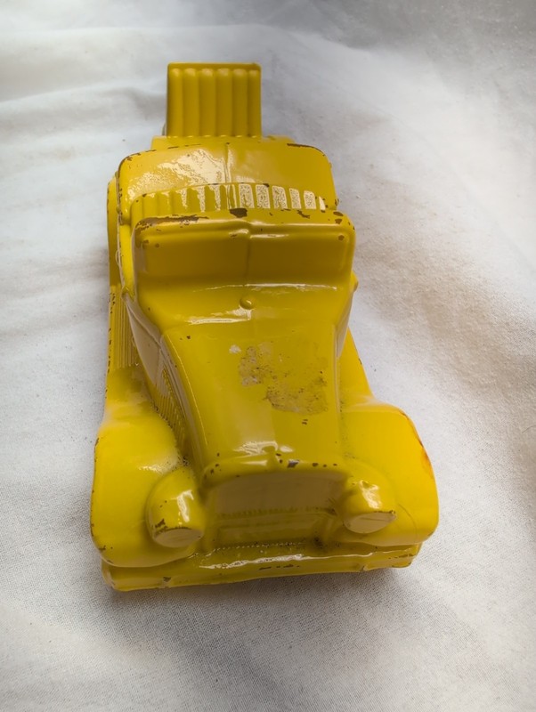 Vintage Avon Antique Car After Shave Yellow Glass Bottle