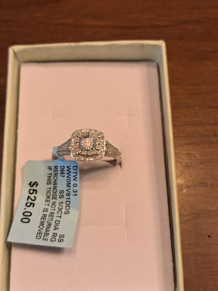 Anillo Effy de plata de ley con diamantes talla 7 Foto 2 de 4