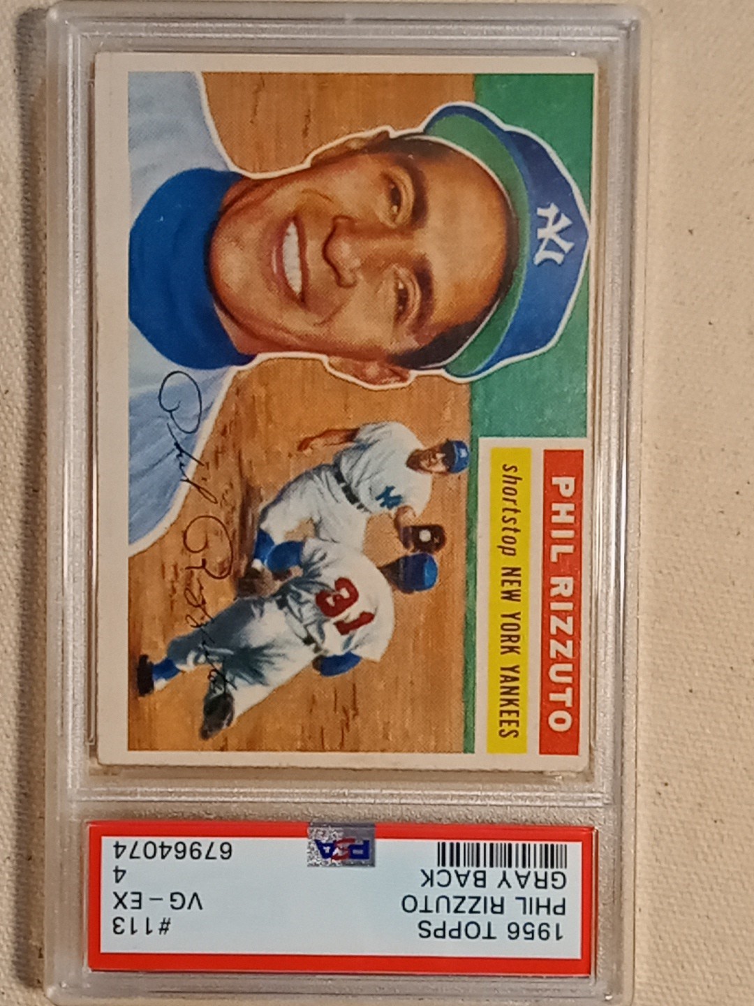 Phil Rizzuto 1956 Topps Gray Back #113 PSA 4 VG New York Yankees HOF 