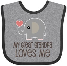 Inktastic Great Grandpa Loves Me Baby Bib Boys Girls Childs Grandparents Fathers