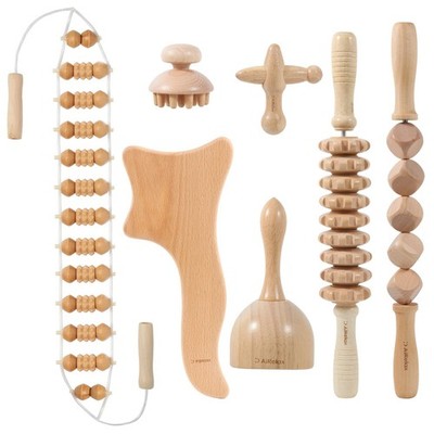 AiRelax 7 Pack Wood Therapy Massage Tools for Body Shaping Set, Cellulite Mas...
