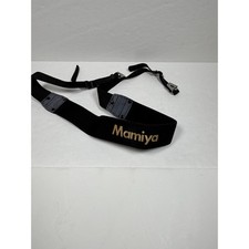 Mamiya Camera Neck Strap Black Nylon Gold Logo Metal Clips for M645 RB67 RZ67