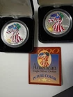 TWO Silver Dollars 2000 American Eagle  - Hand Painted