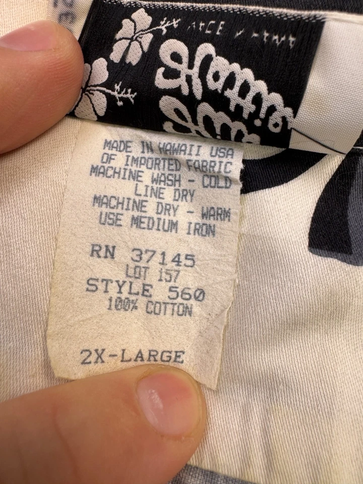 Camisa Hilo Hattie Hombres 2XL Hawaiana Floral A Cuadros Tropical Campamento De Colección Hecha en EE. UU. Foto 4 de 4