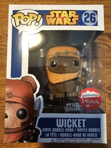 Funko Pop! Star Wars Flocked Wicket #26 Fugitive Toys Exclusive w/Protector