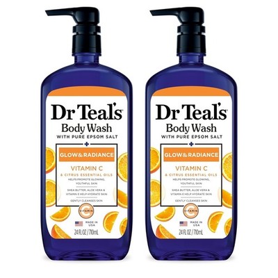 Dr Teal's Body Wash with Pure Epsom Salt Glow & Radiance with Vitamin C & Citrus