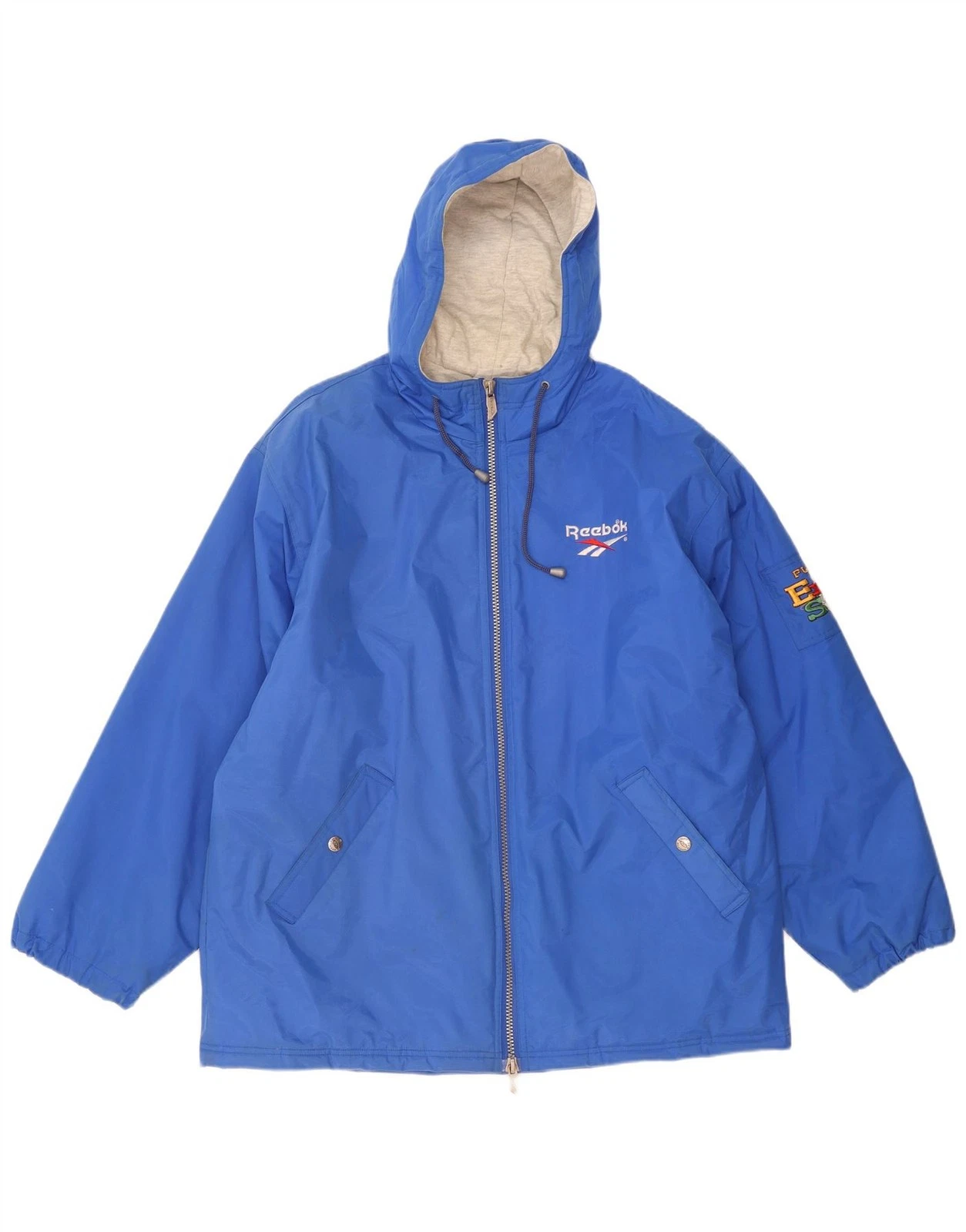 Reebok Mens Graphic Hooded Windbreaker Jacket UK 42 XL Blue Polyamide AA01