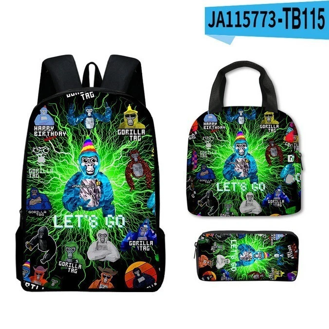 Gorilla Tag Backpack Set, School Bookbag
