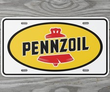 Pennzoil 6 x 12 Novelty Aluminum License Plate Made In USA New!