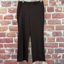 VTG IZ Amy Byer Pants Juniors 13 Brown Pinstripe Work Career Wide Leg Trousers