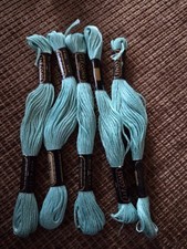 5 Vtg J  P Coats Deluxe Cotton Embroidery Thread Floss Aquatone Turquoise 201