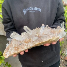 11.4lb Natural Clear White Crystal Quartz Cluster Rough Healing Specimen