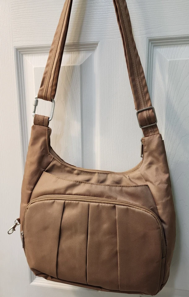 Travelon Crossbody Shoulder Bag Adjustable Strap Multi Pocket Anti-Theft Purse - Image 3 of 4