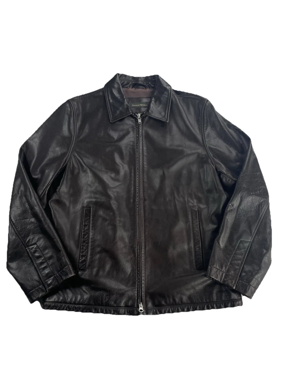banana republic leather bomber jacket products for sale | eBay
