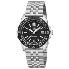 Luminox Men's Watch Pacific Diver Ripple Black Dial Silver Steel Bracelet 3122.M
