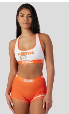 PSD Womens Hooters Uniform White Sports Bra & Shorts Medium | eBay