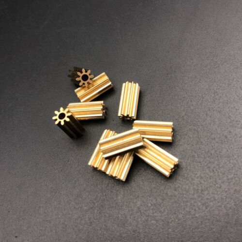 10 Stck. 0,5M 8T2A Messing Spindelgetriebe Stirnbohrung 2 mm 1,98 mm 2A 8 Zähne Länge 10 mm - Bild 1 von 14