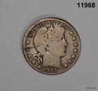 1902 S BARBER HALF VG #11968
