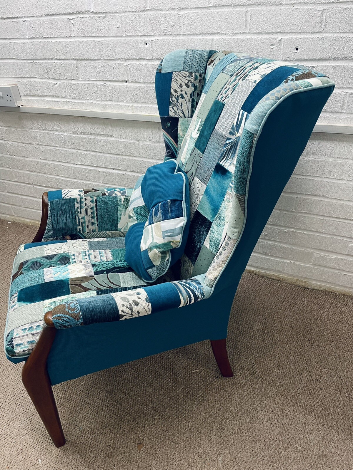Set Of 2 Parker Knoll Wingback Chairs Newly Upholstered in Patchwork Design eBay