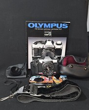 Mint 1979 Olympus OM-G 35mm SLR Film Camera - Black W/ Case, Manual, Lens, Strap