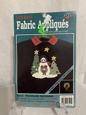 What's New "WOODLAND SNOWMAN" Christmas Iron-On Appliques Kit 56121 - New
