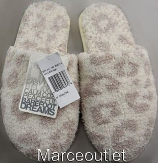 Barefoot Dreams Cozy Chic In The Wild Slippers Cream / Stone LARGE