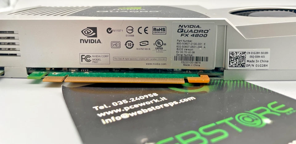 NVIDIA QUADRO FX 4800 1,5GB GDDR3 PCI EXPRESS DISPLAY PORT DVI S-VIDEO GARANZIA - Immagine 4 di 4