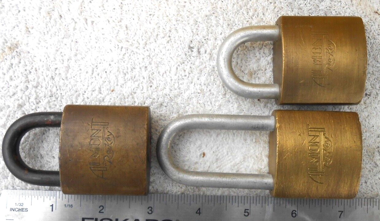 3 Vintage ALMONT Padlocks one YALE and two SCHLAGE keyway eBay
