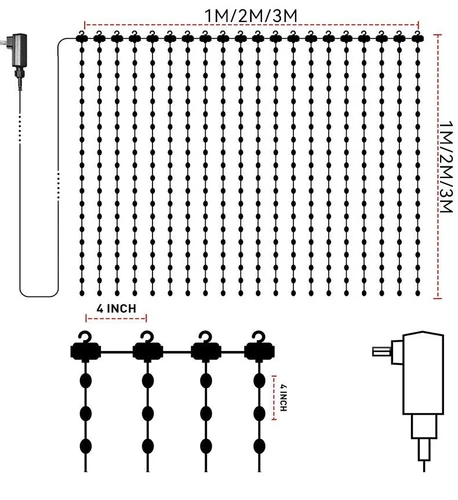 Smart LED RGB Curtain String Lights Fairy Light APP Control DIY Picture Display - Picture 12 of 18