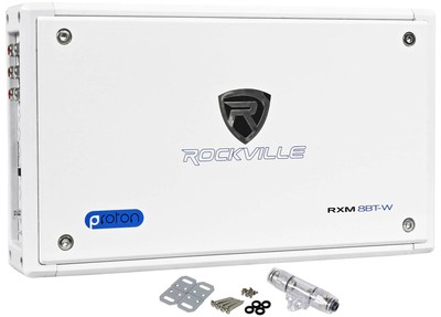 New Rockville RXM8BTW 8 Channel 1500 Watt Marine/Boat Amplifier Amp w/Bluetooth