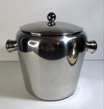 Stainless Steel Covered Ice Bucket Barware Container 