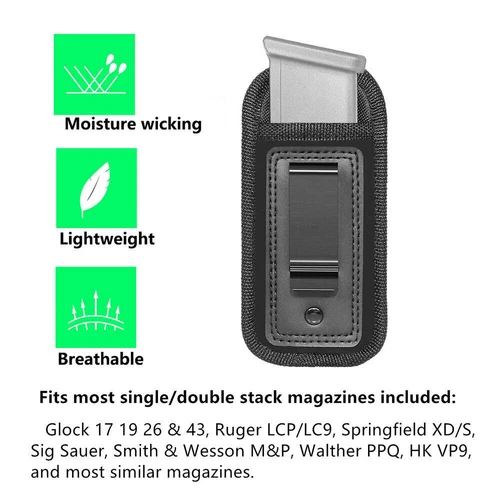 3 Pack Tactical IWB Magazine Pouch for .40 .45 .22 9mm Pistol Mag Holder Holster - Bild 6 von 13