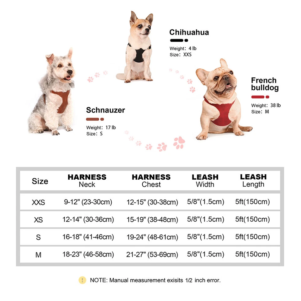 No Pull Leather Dog Harness and Leash set Puppy Walking Vest for French Bulldog - Image 2 of 4