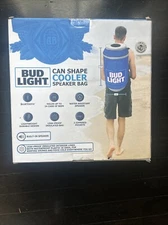 Bud Light Bluetooth Can Shape Cooler Speaker Bag Blue Backpack 24 cans 