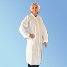 10/30 pc Size 7x Disposable SMS Lab Jackets Lab Coats Knitted Cuffs Keystone