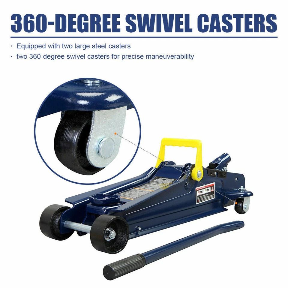 Gato de piso de perfil extra bajo para automóvil carro hidráulico de 2,5 toneladas elevador de ruedas de alta resistencia Foto 3 de 4