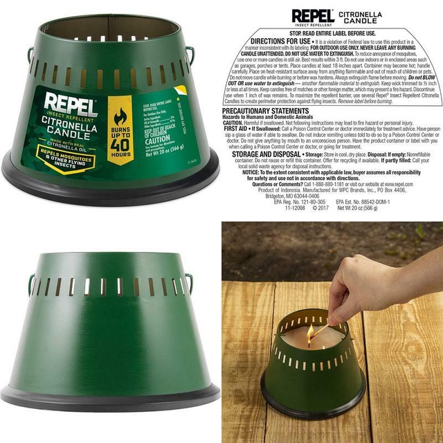 Repel Insect Repellent Citronella Candle, Triple Wick, 20Ounce, 6Pack