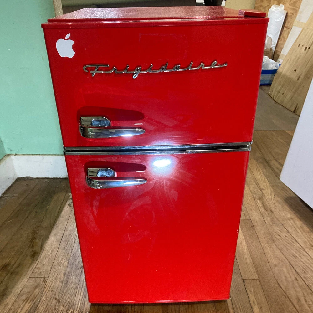 Local Pickup Frigidaire 2 Door Retro Mini Refrigerator Fridge Glass Shelves  Red