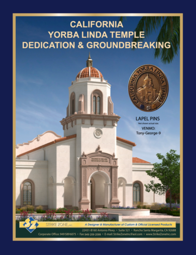 California YORBA LINDA TEMPLE 2022 Spilla baffo 3/4" mormone lds - Foto 1 di 5