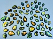 NATURAL GOLDEN LABRADORITE PEAR SHAPE CABOCHON LOOSE GEMSTONE WHOLESALE LOT YG2