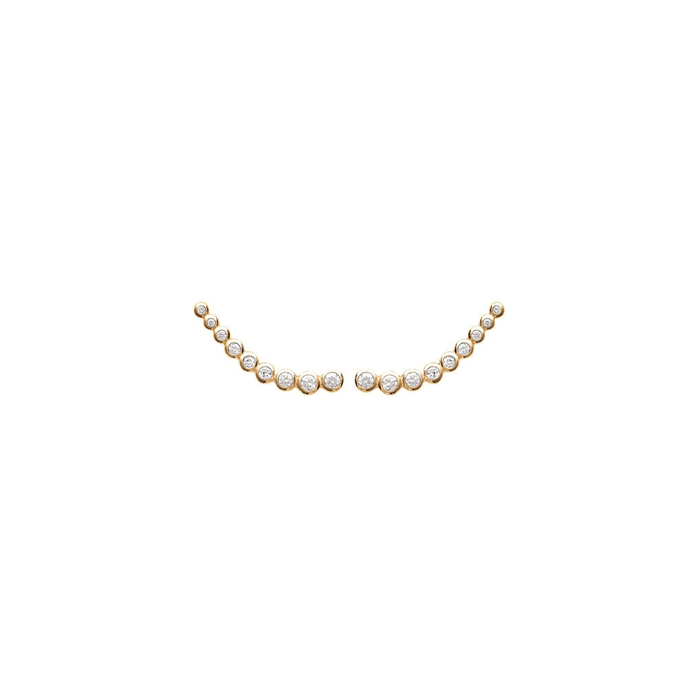 Boucles d'oreilles grimpeurs en plaqué or 18k et oxydes de zirconium éclatants