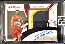 2021 IMMACULATE COLLECTION JAMAL MURRAY GAME USED 3 COLOR AUTO JERSEY PATCH /10