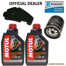 KIT TAGLIANDO PIAGGIO BEVERLY 300 2018 2019 2020 + FILTRI ARIA OLIO MOTUL 5W40