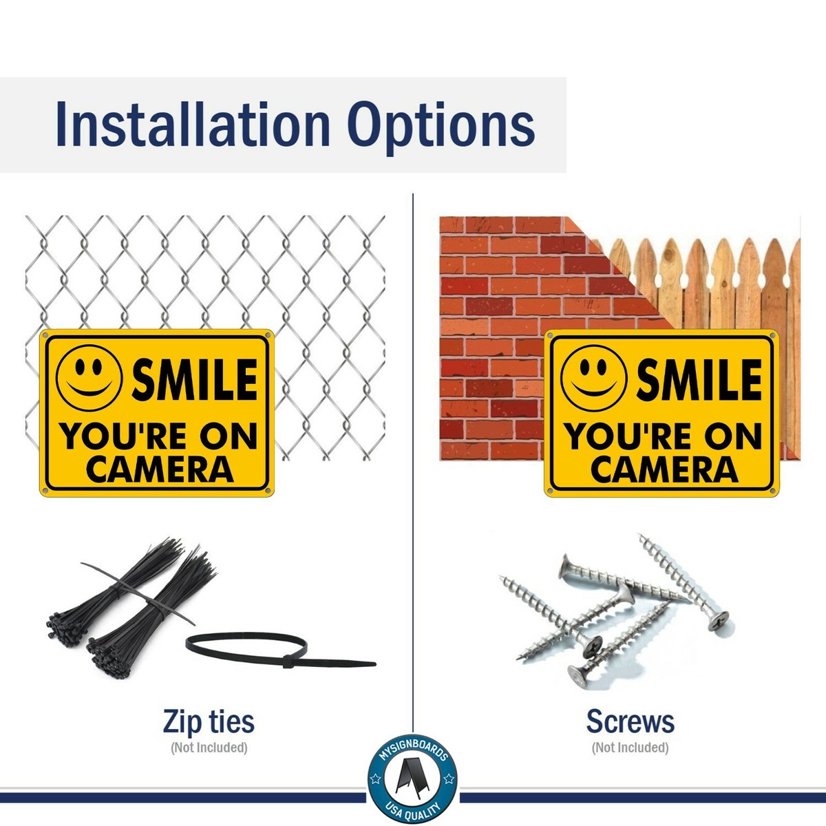 Smile You're On Camera Sign, Video Surveillance Signs Outdoor, 10 X 7 In, Security Camera Sign For Home, Business, Driveway Alert, CCTV - Foto 2